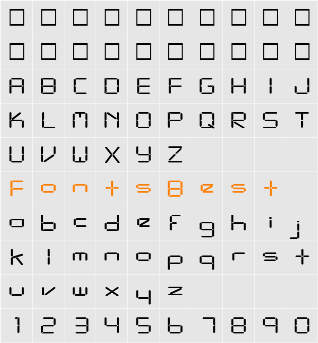 FZ DIGITAL 10 EX Character Map