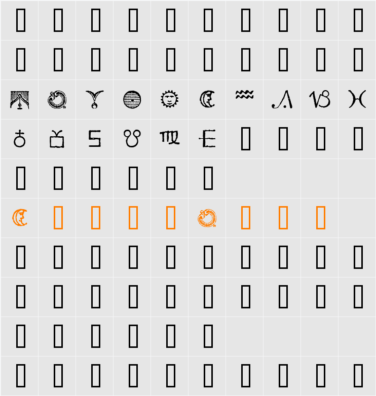 Essene Dingbats Character Map