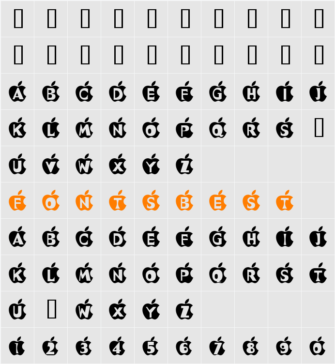 IN APPLE   Character Map