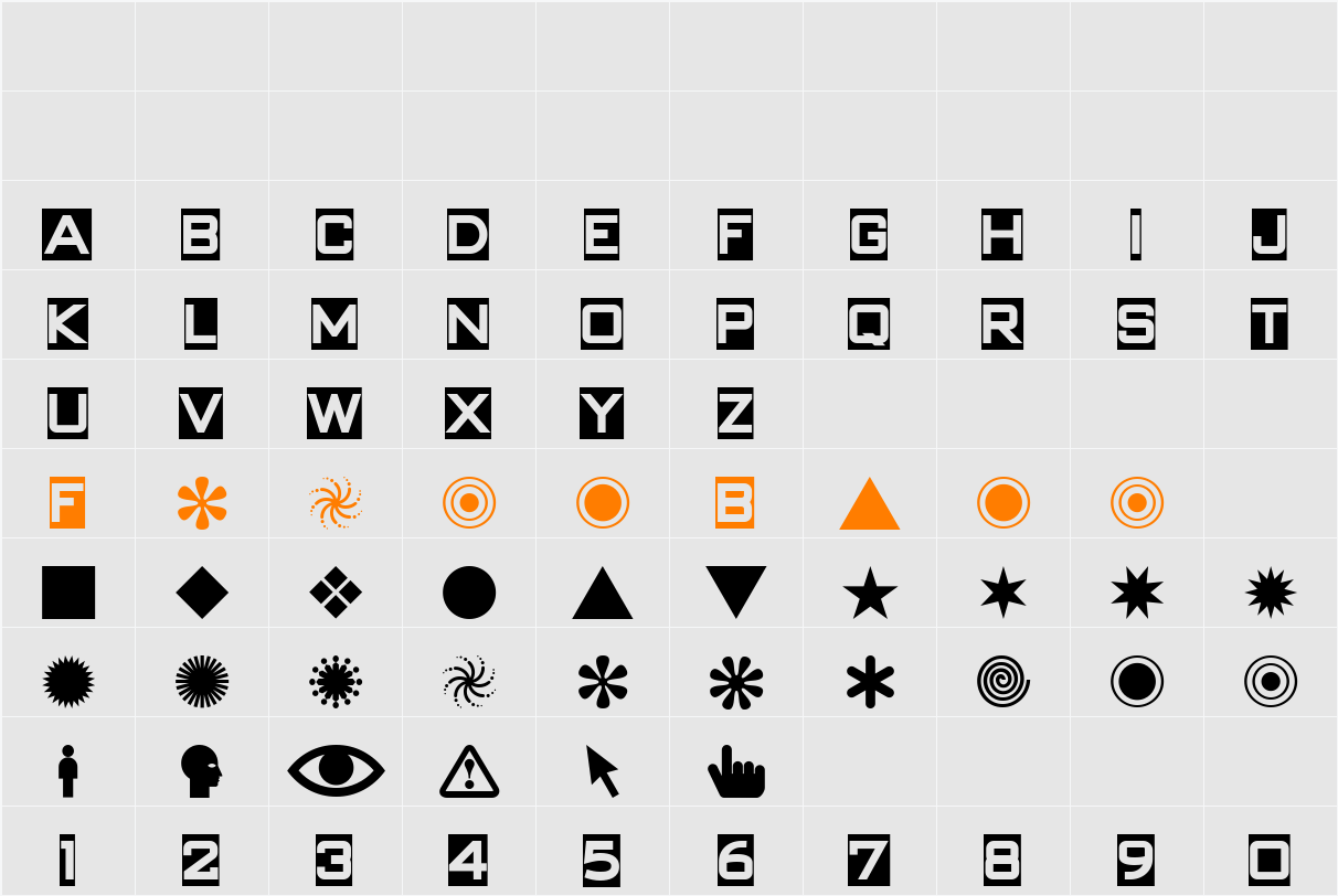 Swish Buttons NF Character Map