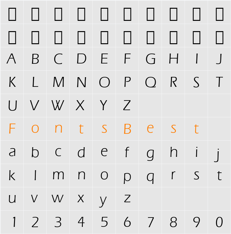 485-CAI978 Character Map