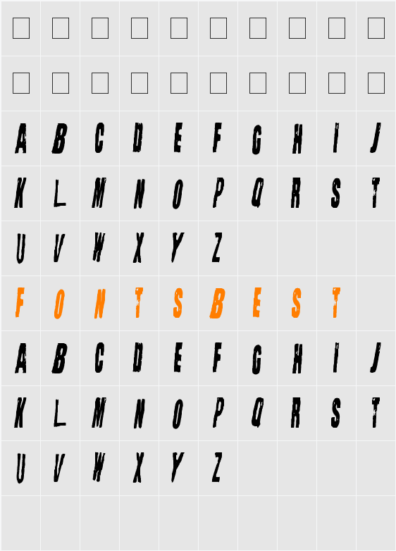 Straight Face Character Map