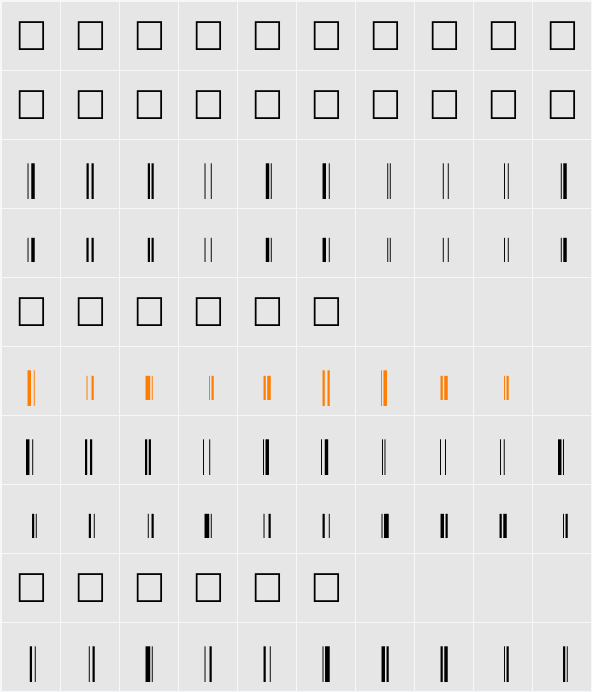 EanBwrP36xTt Character Map