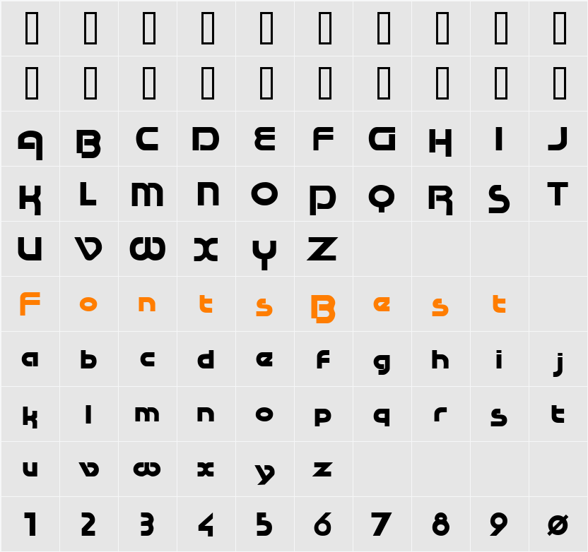 RaceTracSSK Character Map