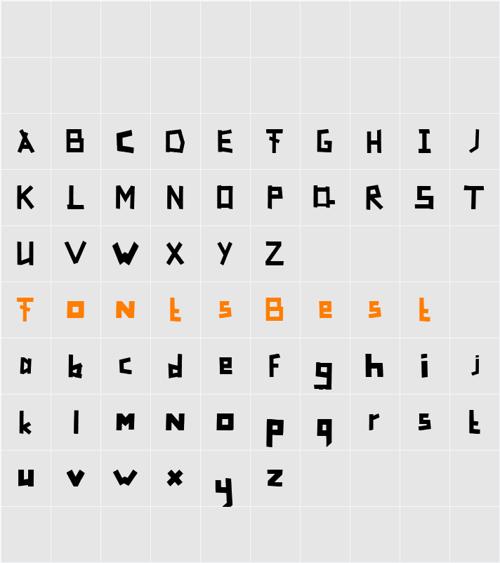 TapeFont  Character Map