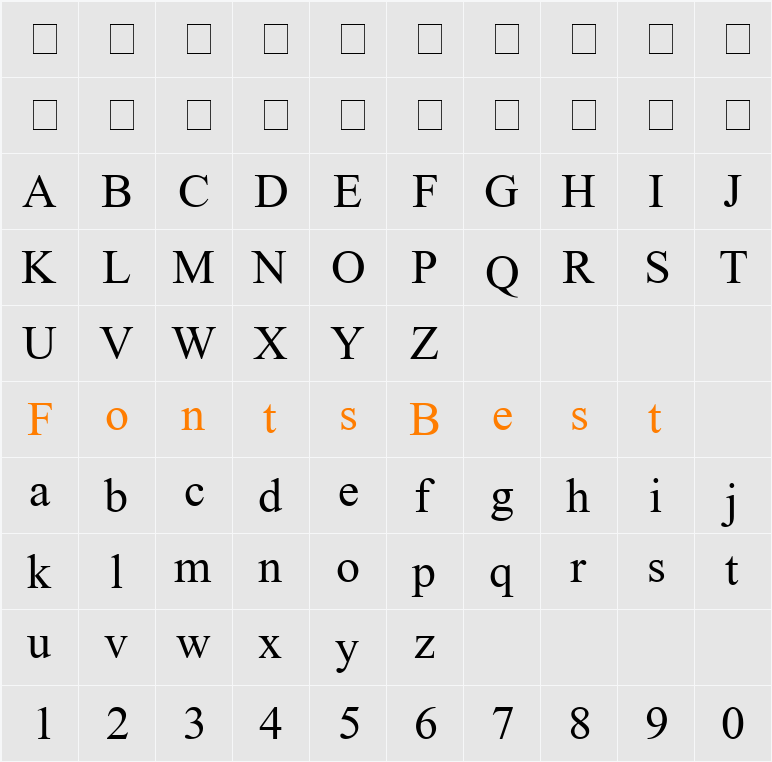 Greco Recut SSi Character Map