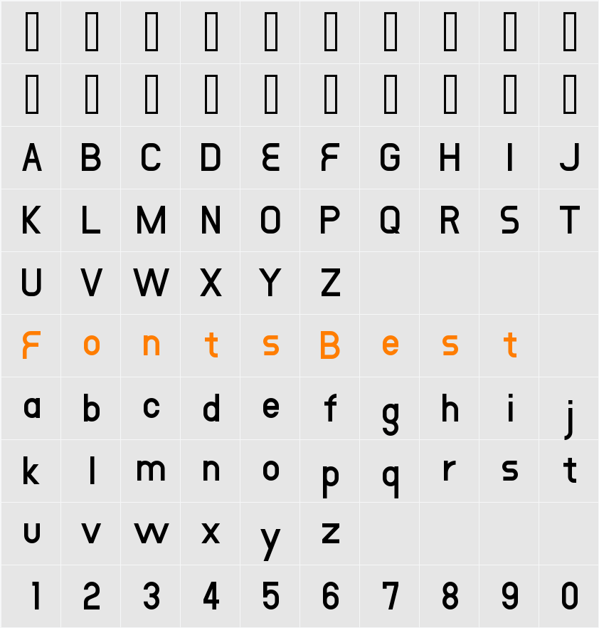 DustHome Character Map