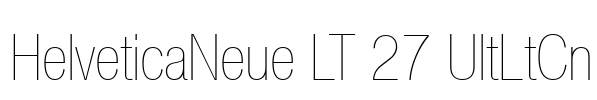 HelveticaNeue LT 27 UltLtCn Font Image