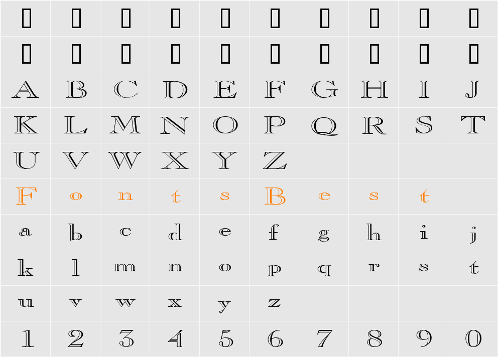 GravureExtended Character Map