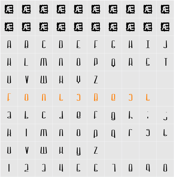 Dystorque BRK Character Map