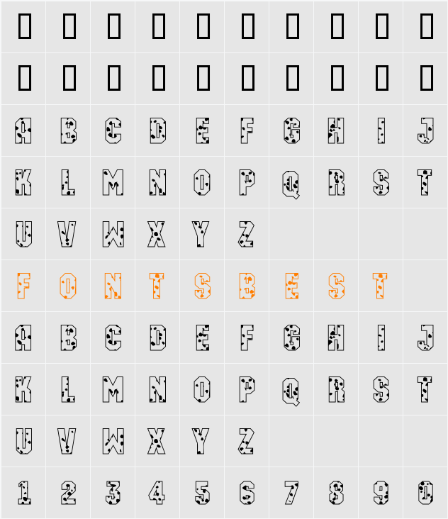 a_MachinaOrtoSpt Character Map