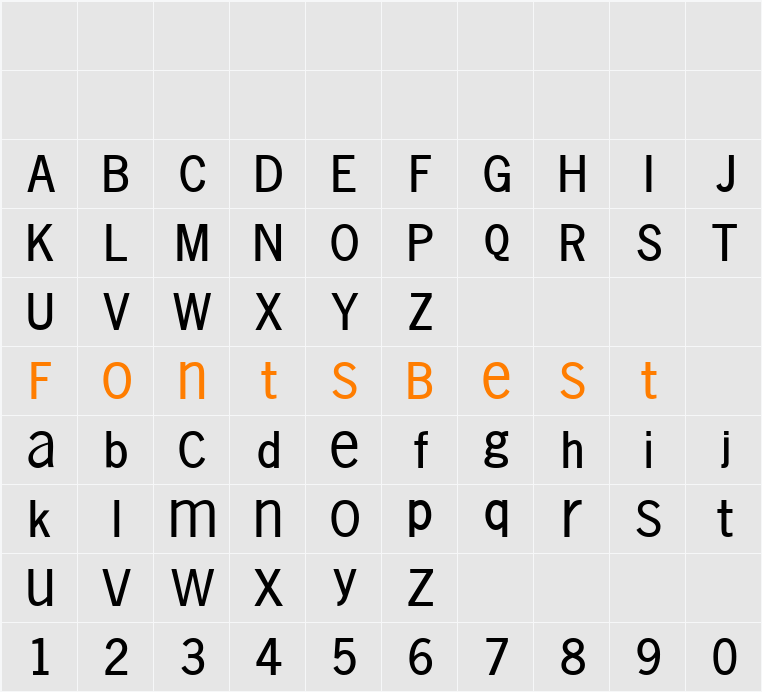 Vollkegel-Typewriter Character Map