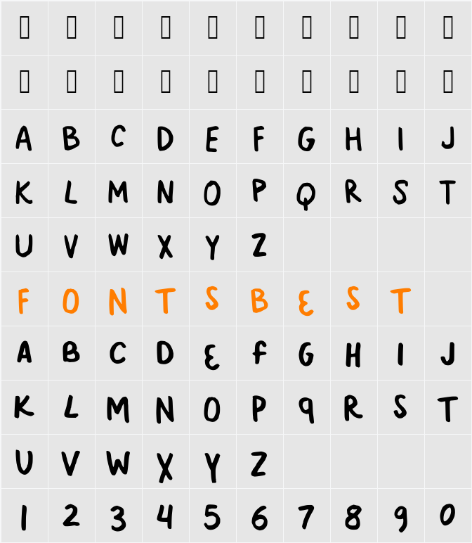 KickINGgrAVeL Character Map