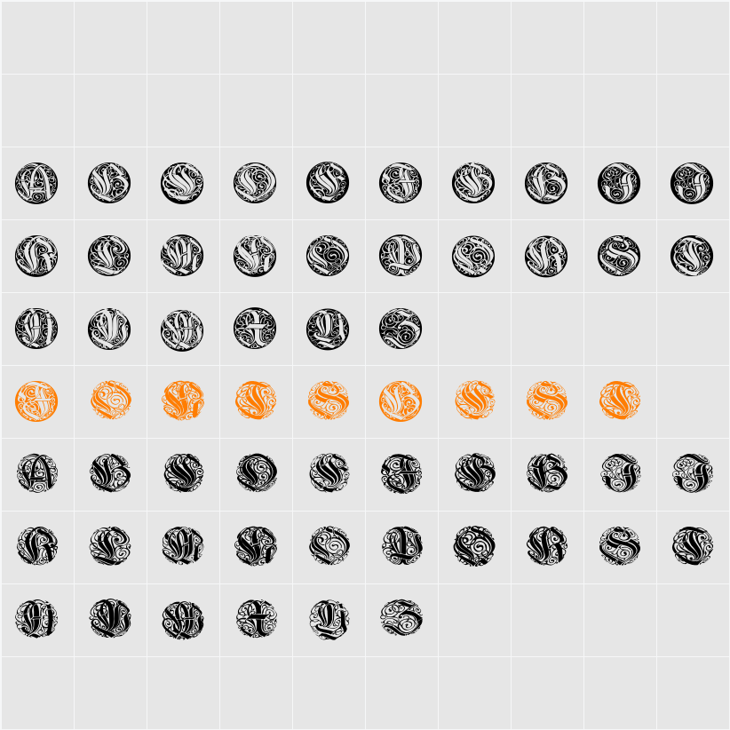 WieynkCapsRound Character Map
