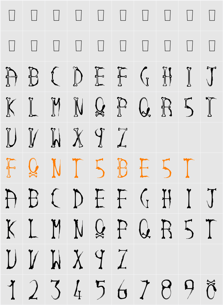 inkandbones Character Map