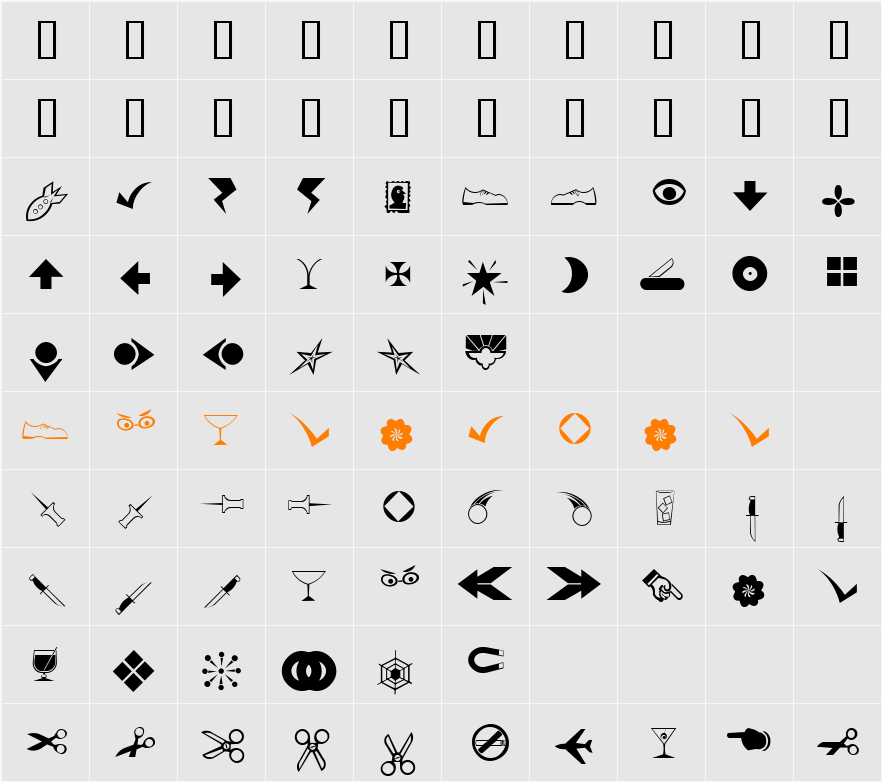 Dingbats4 Character Map
