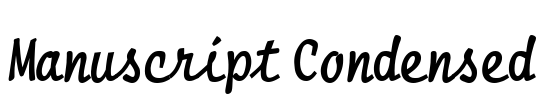 Manuscript Condensed Font Image