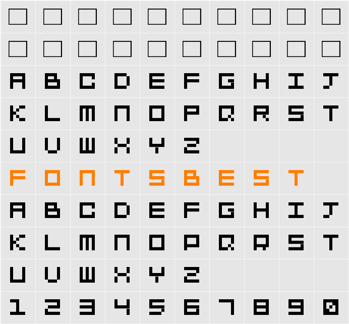 SquareDance10 Character Map