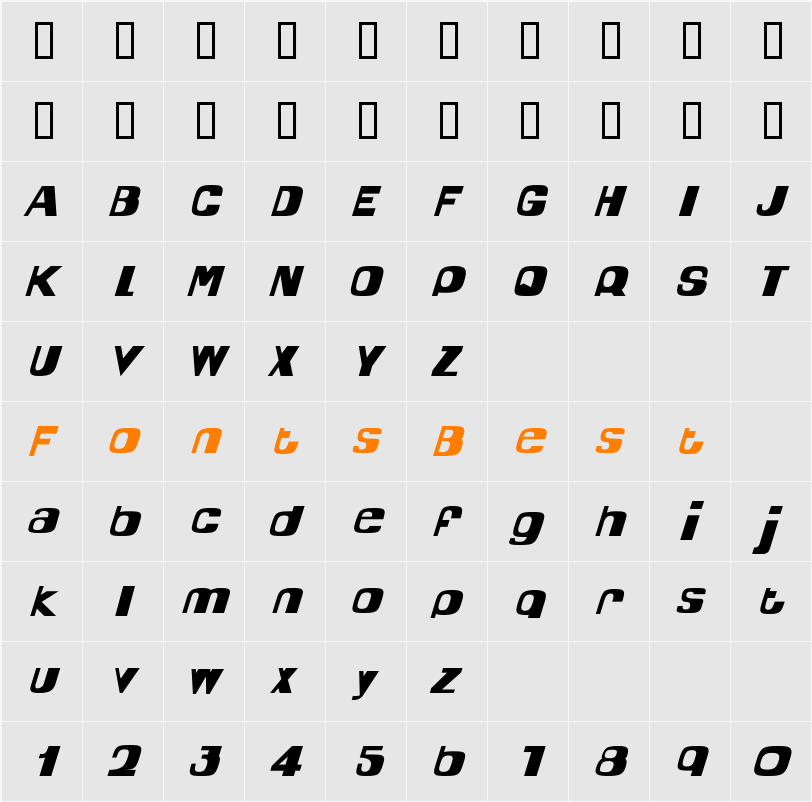 Quel Character Map