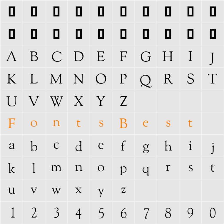 Goudy Old Style CE ATT Character Map