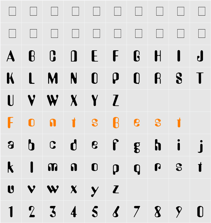 Perkle Display SSi Character Map