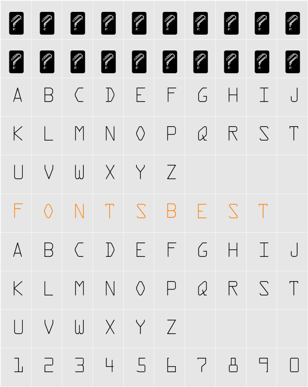 Kredit Front Character Map