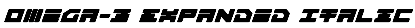 Omega-3 Expanded Italic Font Image