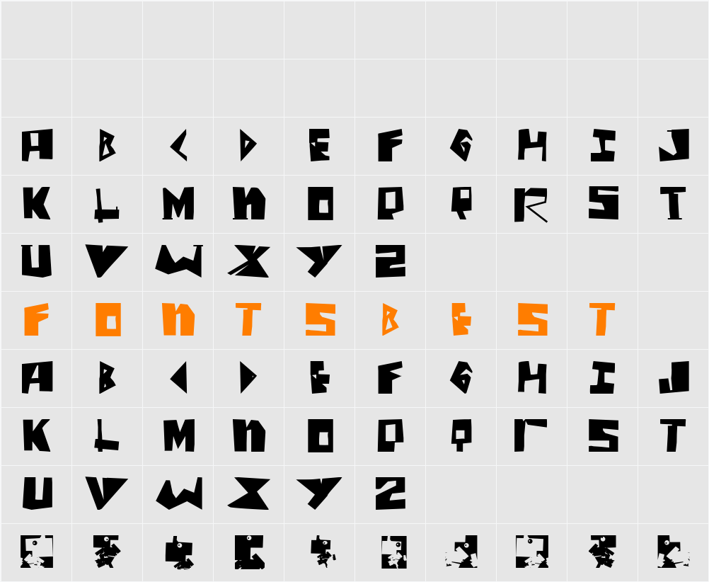 ScissorThree Character Map