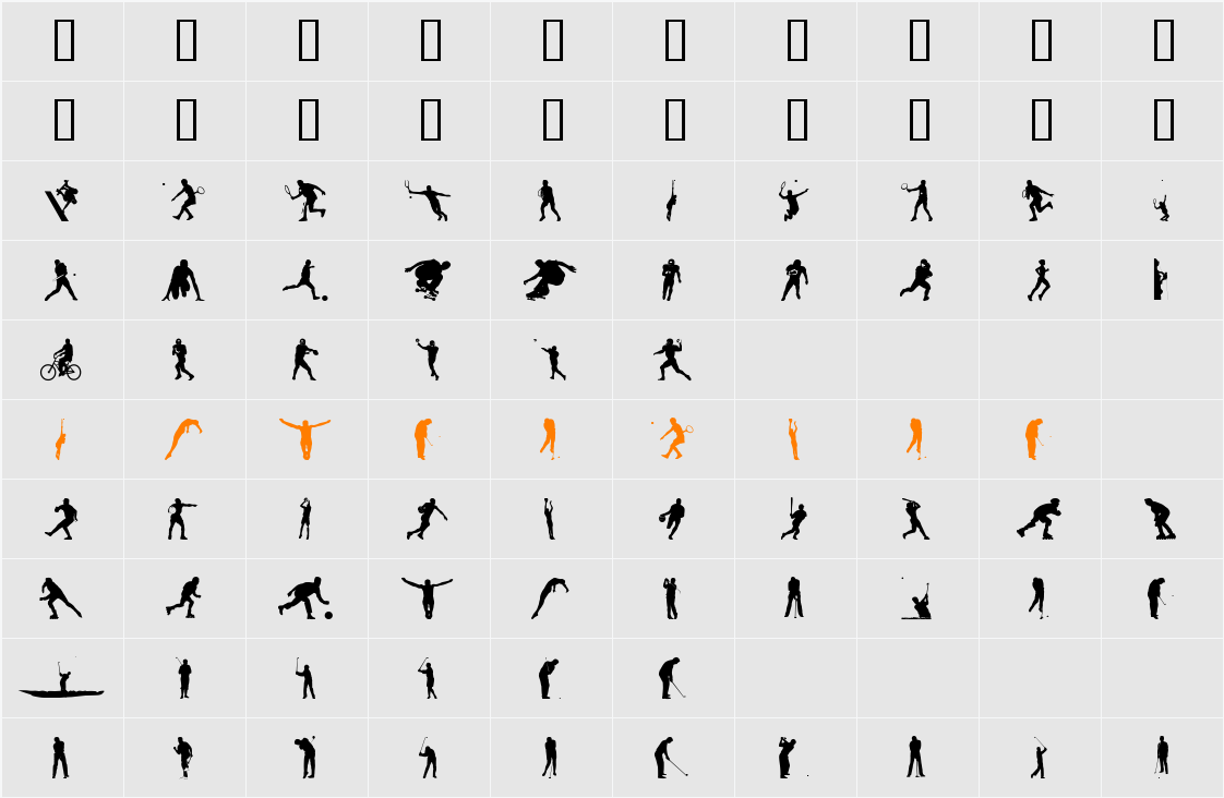 4YEOSPORT Character Map