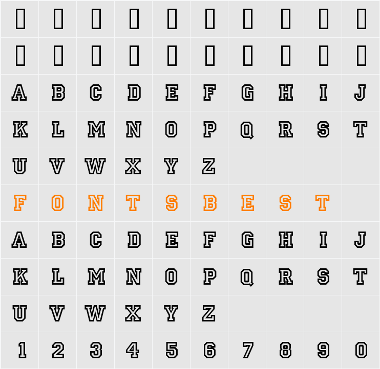 Princetown ICG Character Map