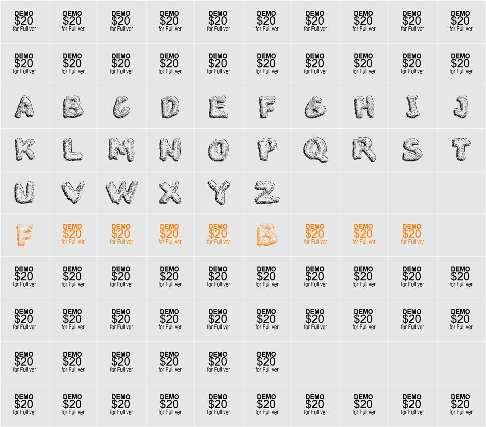 The Blob Demo Character Map