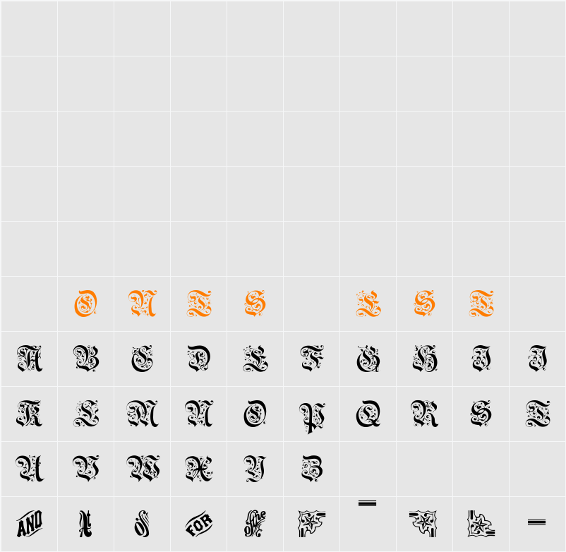 Twogriffin Character Map