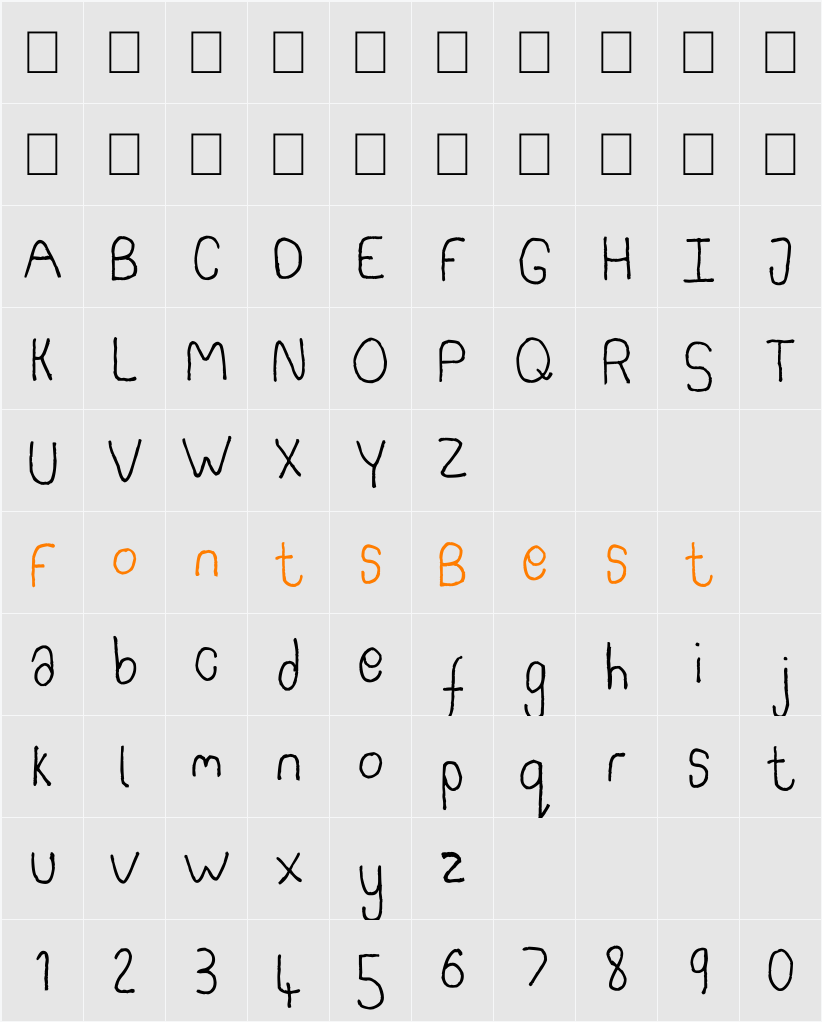 Somebercum Sans Serif Character Map