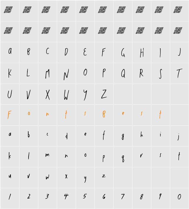ThinkLight Character Map