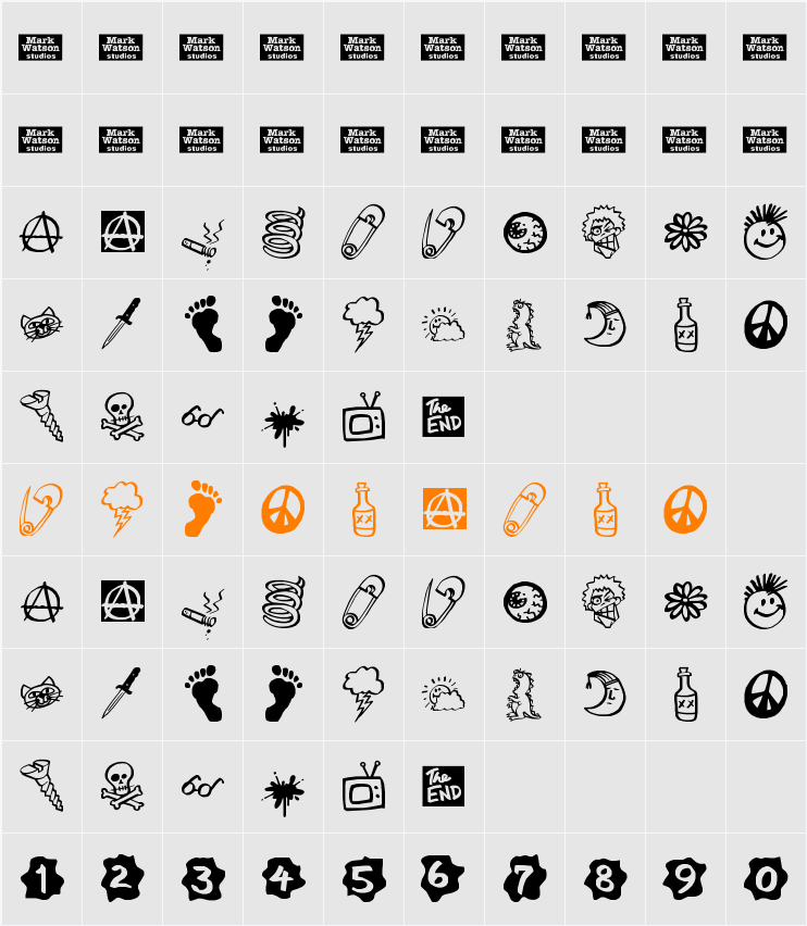MW Ding-A-Lings Character Map