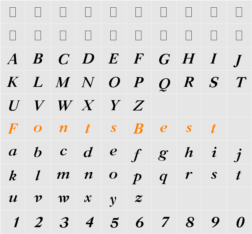 Gazeta Titul Character Map