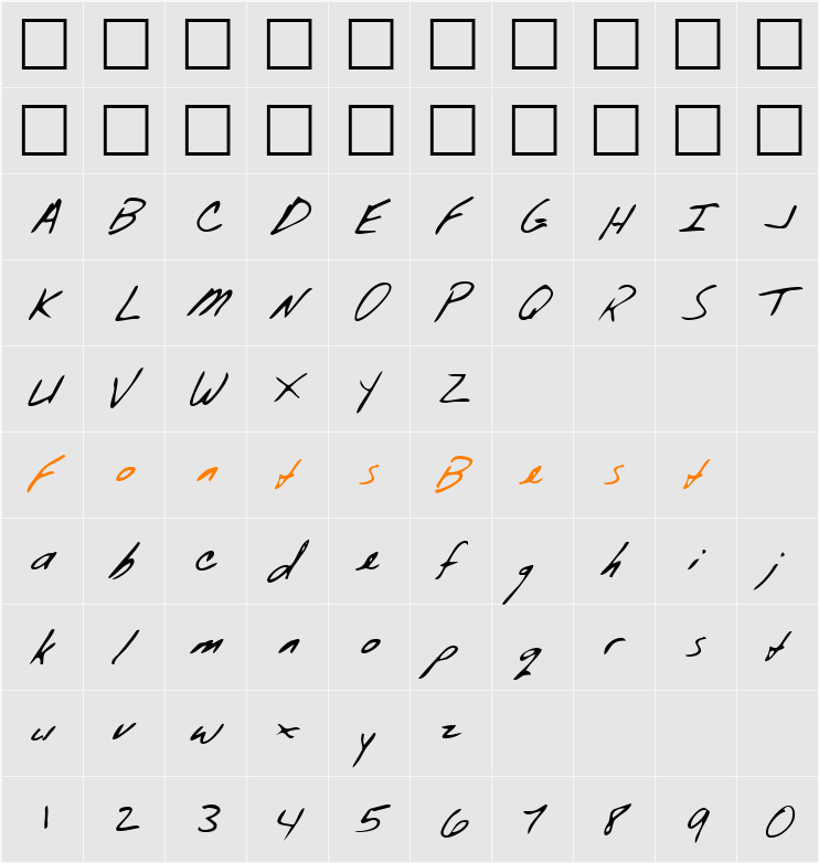 LEHN097 Character Map