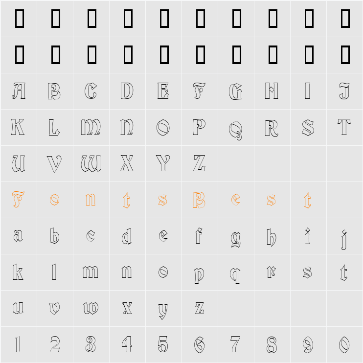 Brandywine-Hollow-Condensed Character Map