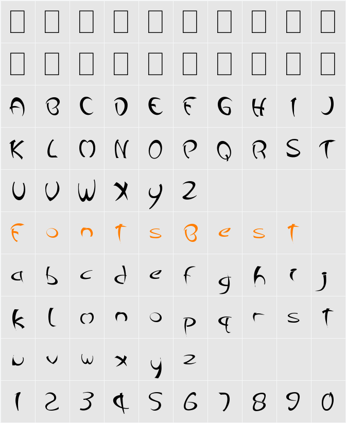 474-CAI978 Character Map