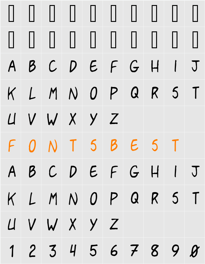 Pasteris Character Map