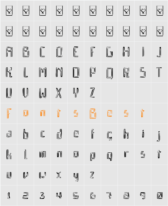 Qebrada Character Map