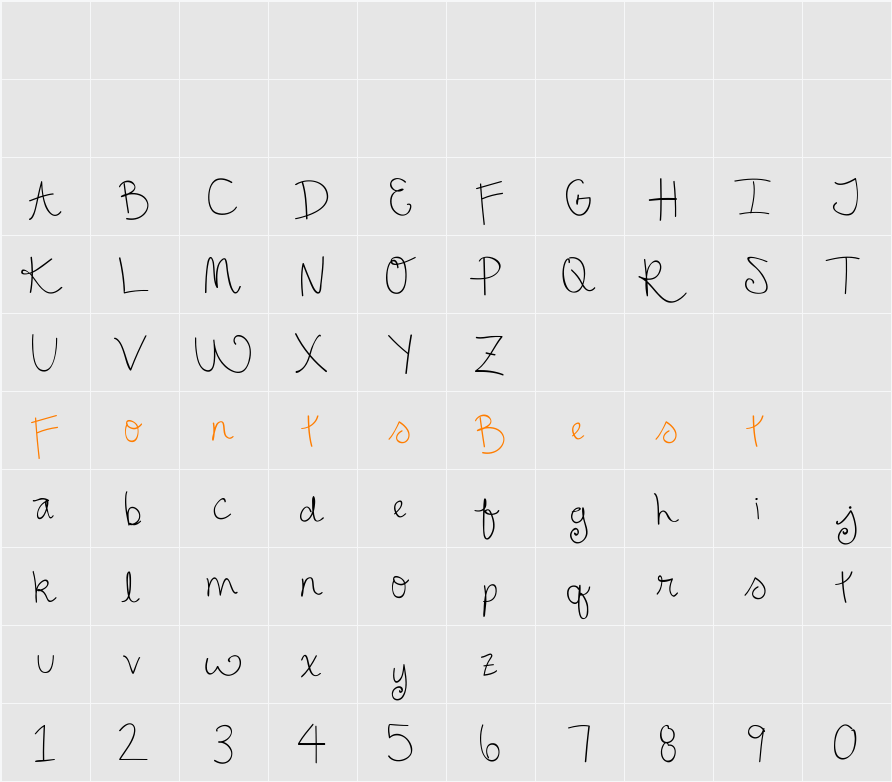 Ellephont Character Map
