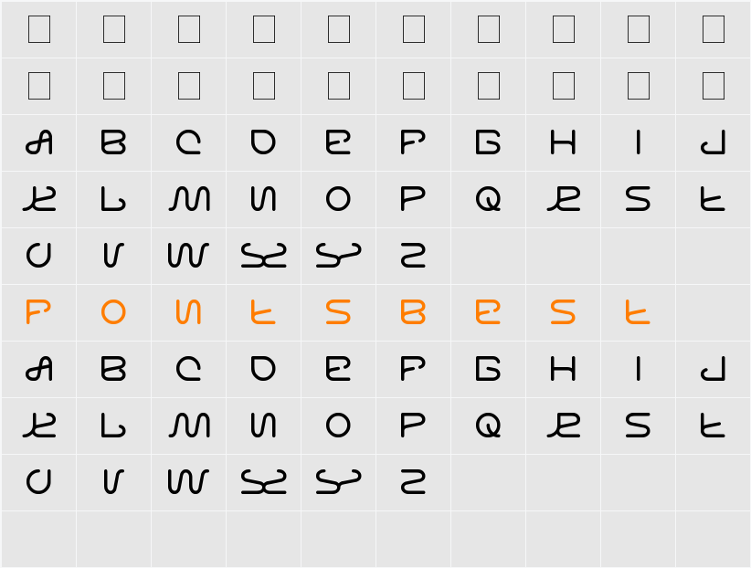 letting the cable sleep Character Map