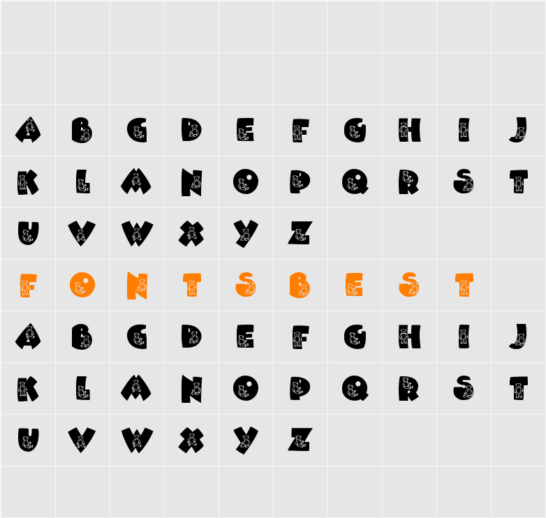 Sassys Teddys 2 Character Map