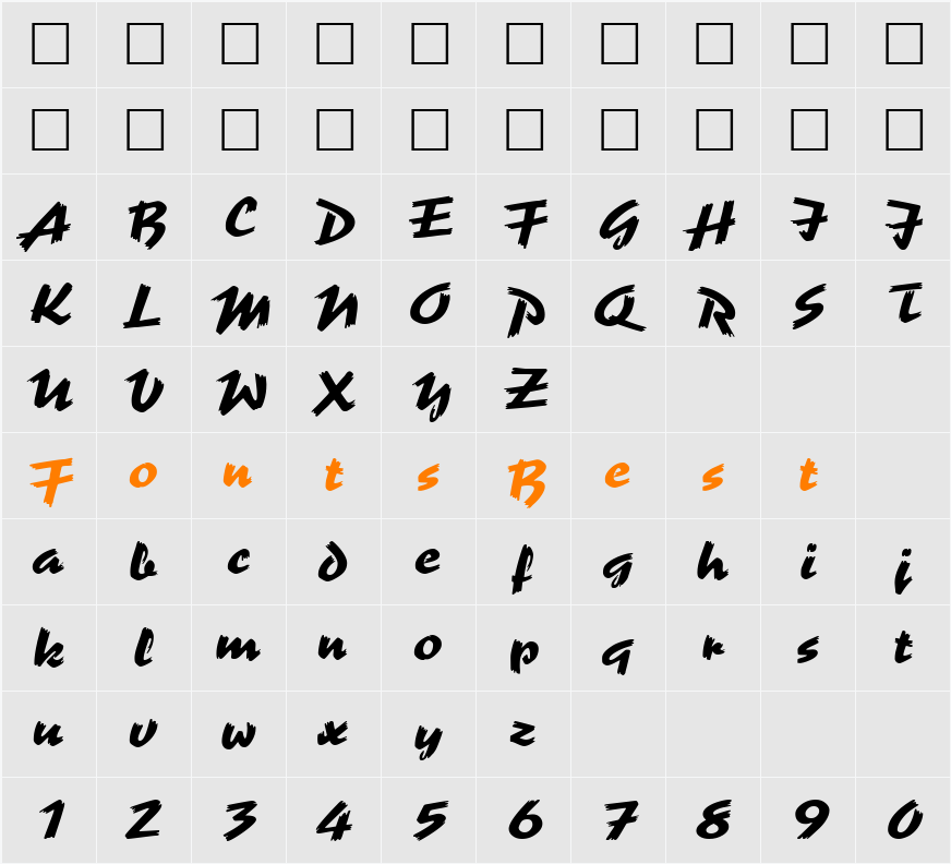 FZ HAND 19 EX Character Map
