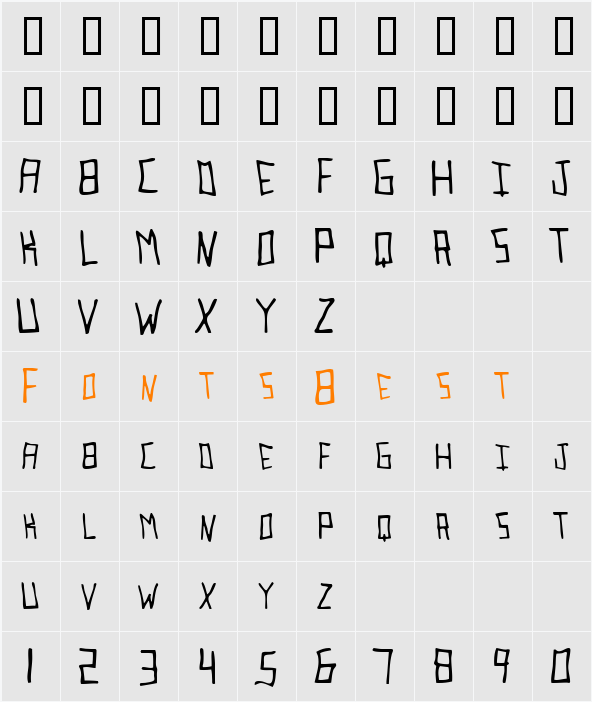 Brad Character Map