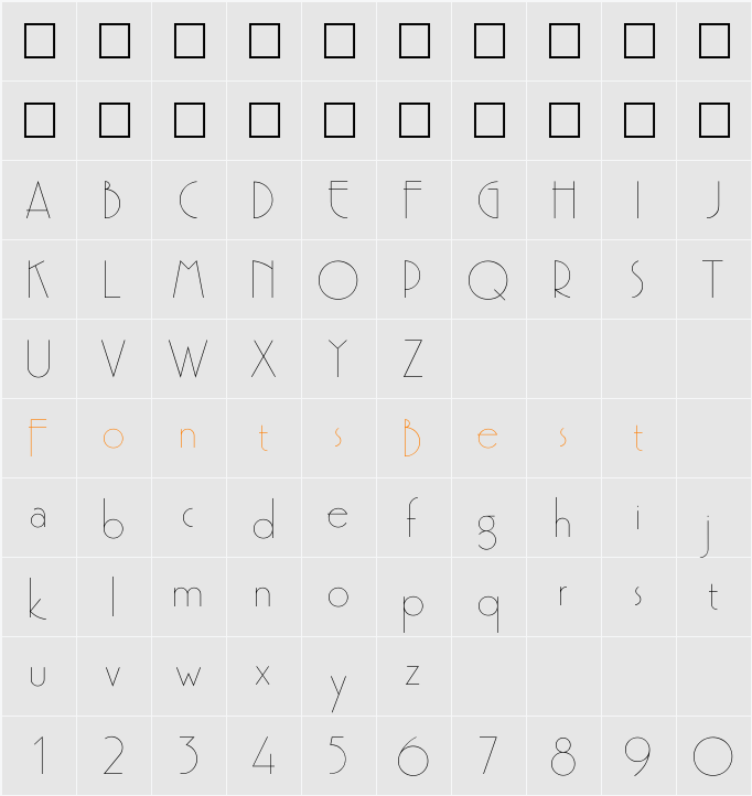 Derer Character Map