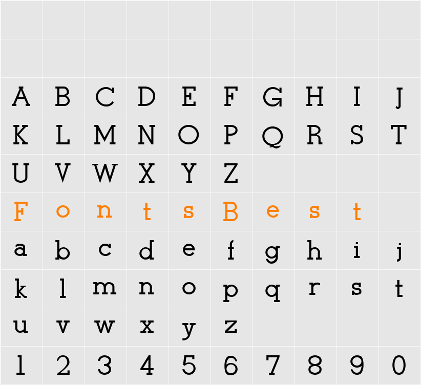 Stymie-Bold Character Map