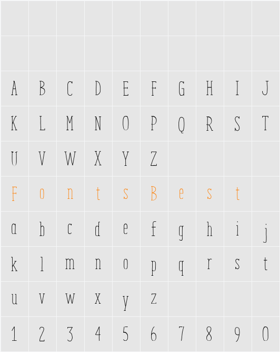 ENYO Serif Light Character Map