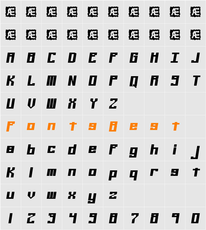 Kaliber Solid (BRK) Character Map